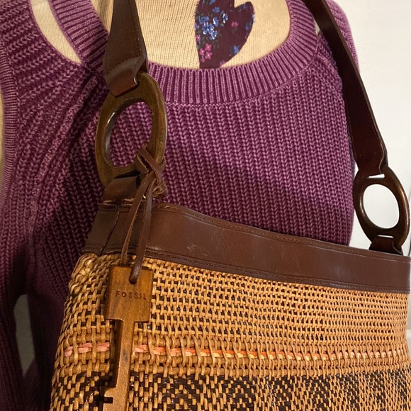 Fossil woven straw retro purse - Picture 5 of 10